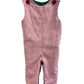 Green Corduroy Santa Overall Reversible with Red/White Check