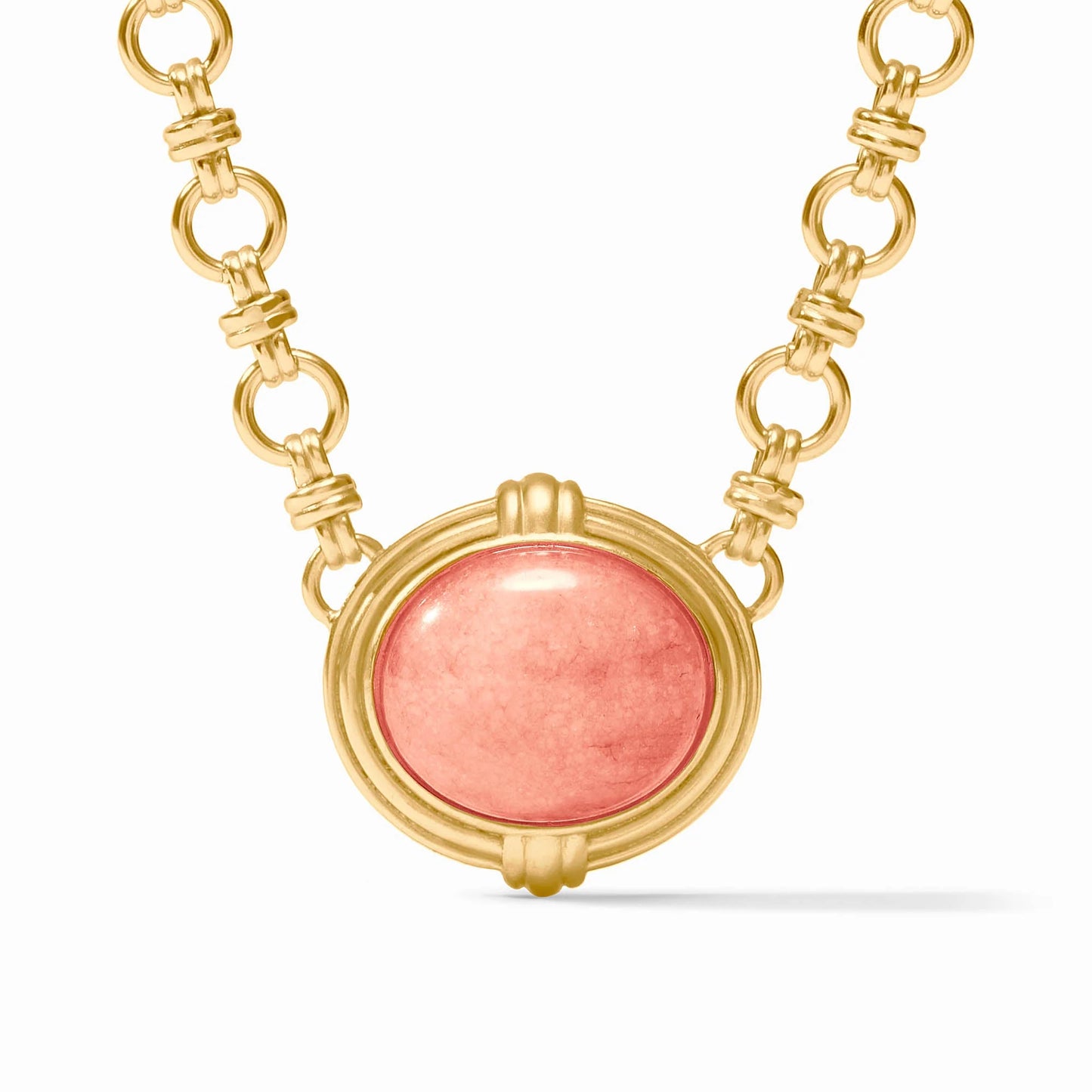 Julie Vos - Gold Link Necklace with Jade Medallion