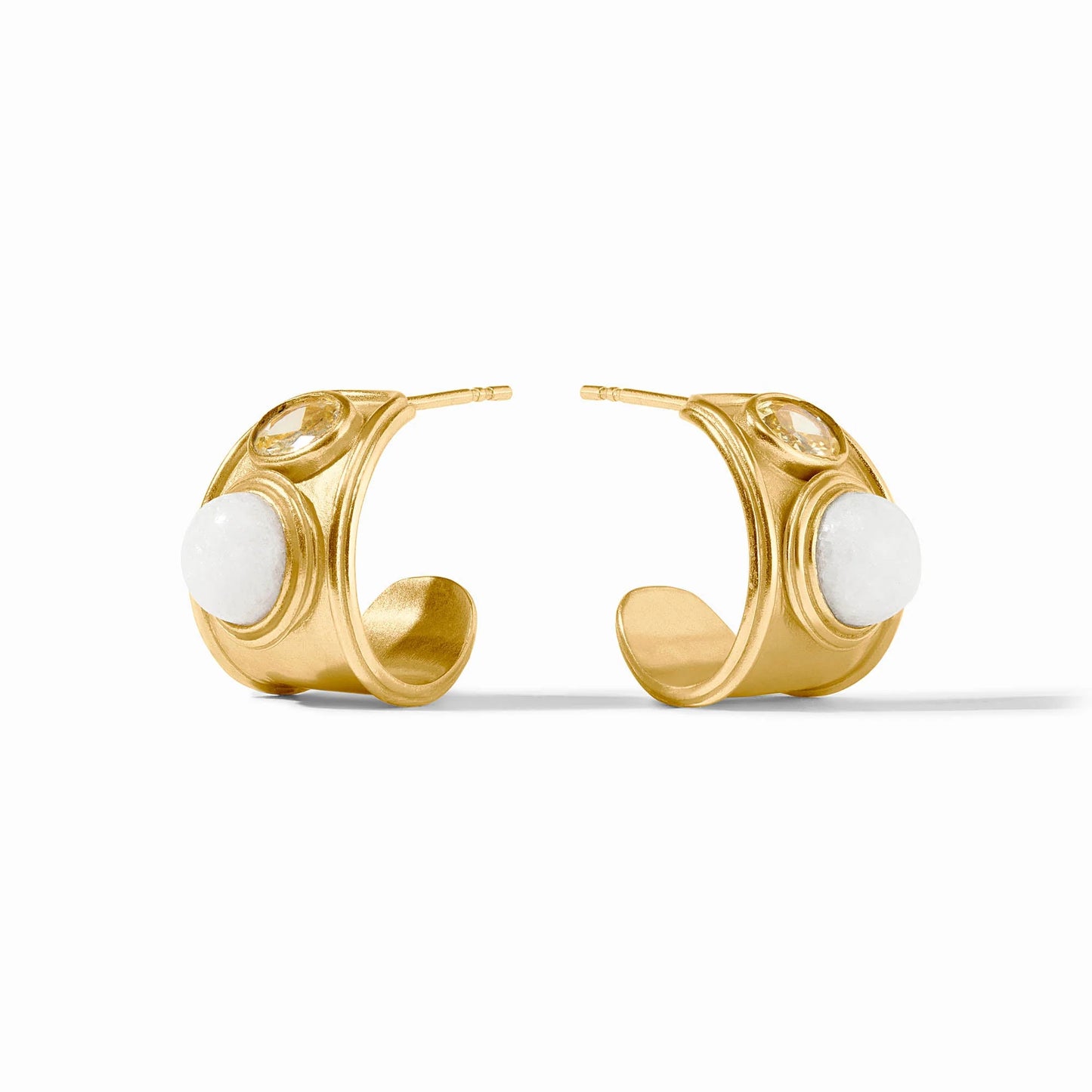 Julie Vos - Chunky Gold Hoop with Gemstone