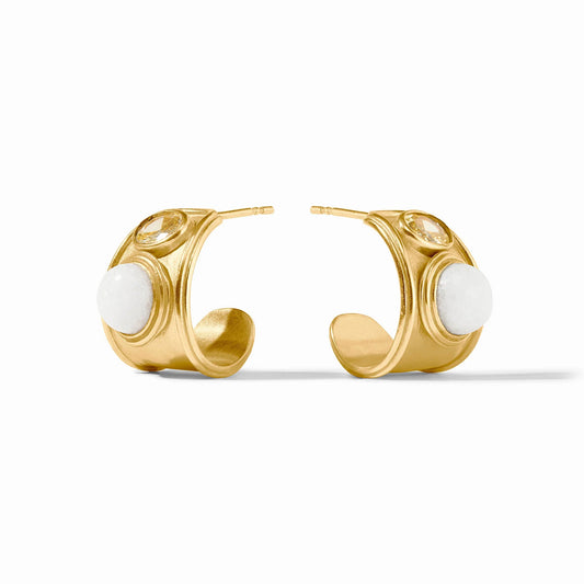 Julie Vos - Chunky Gold Hoop with Gemstone