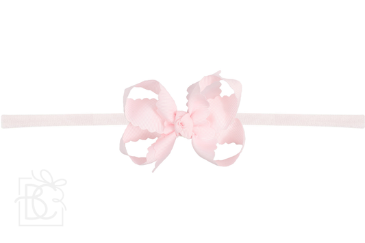 Scalloped Edge Hair Bow - Multiple Colors