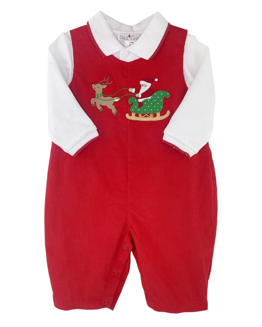Petit Ami - Santa Sleigh Appliqué Longall