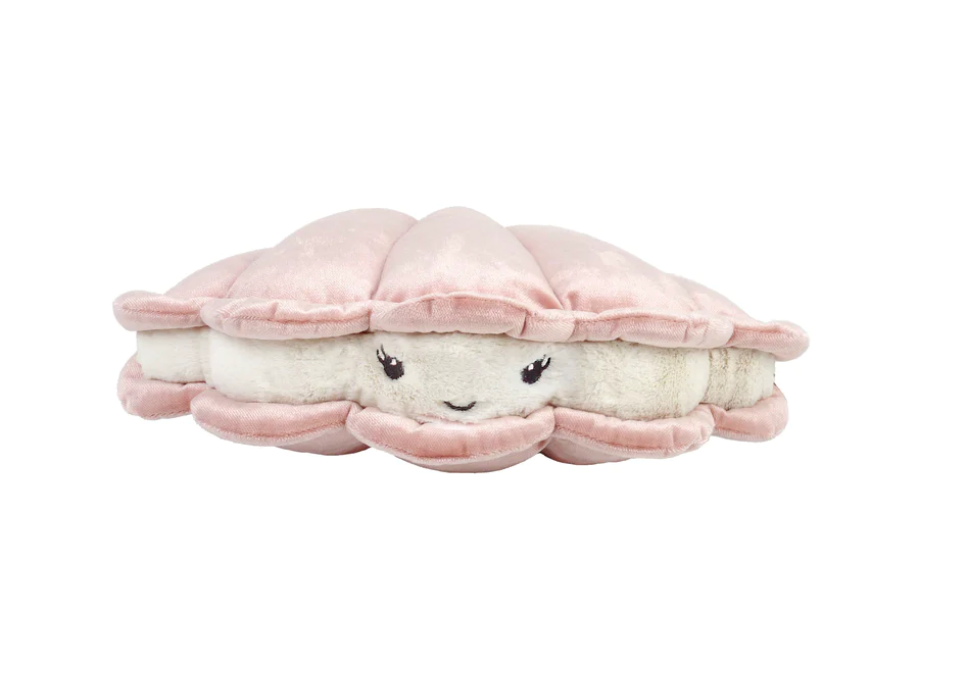Pink Oyster Pillow with Pearl