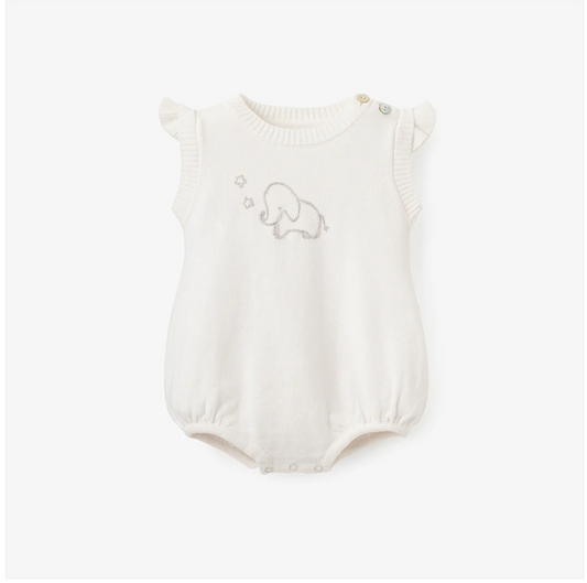 White Knit Bubble with Elephant