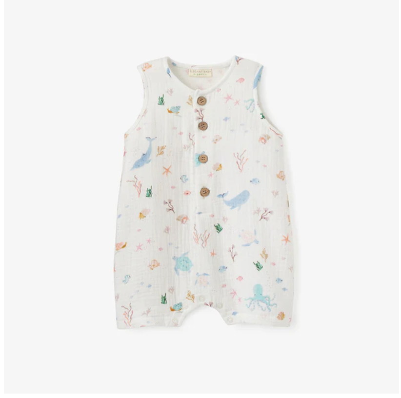 Boys Romper with Whales and Dolphin