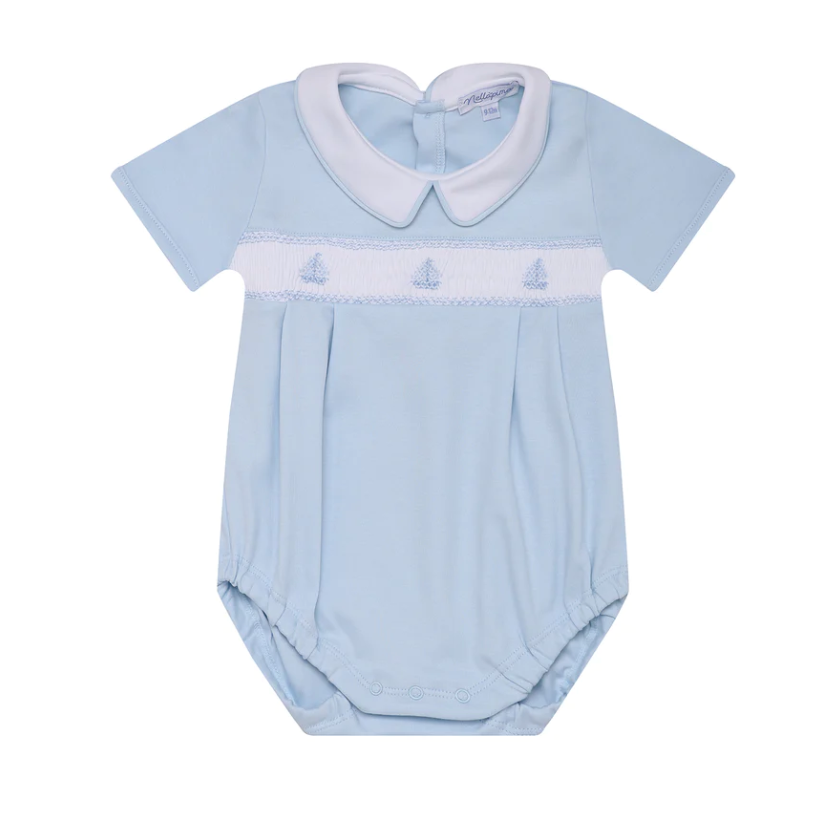Blue Bubble with Smocked Sailboats