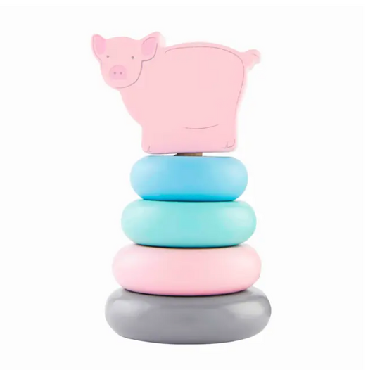Pink Pig Wooden Stacking Toy