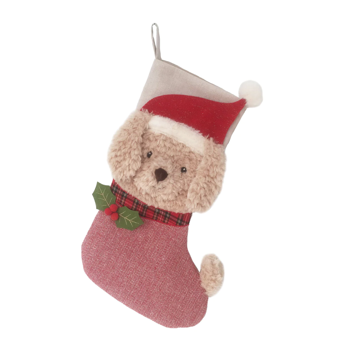 Golden Doodle Stocking - Red Plaid