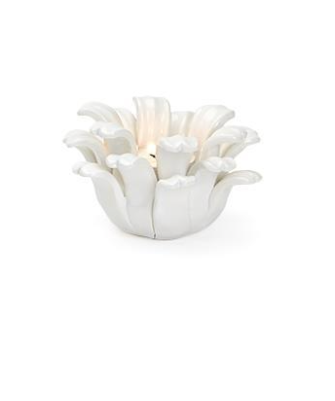 White Succulent Tealight Candle Holder