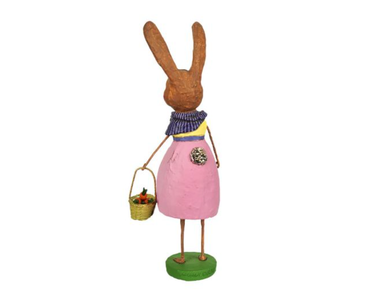 Rabbit in Pink with Basket of Carrots
