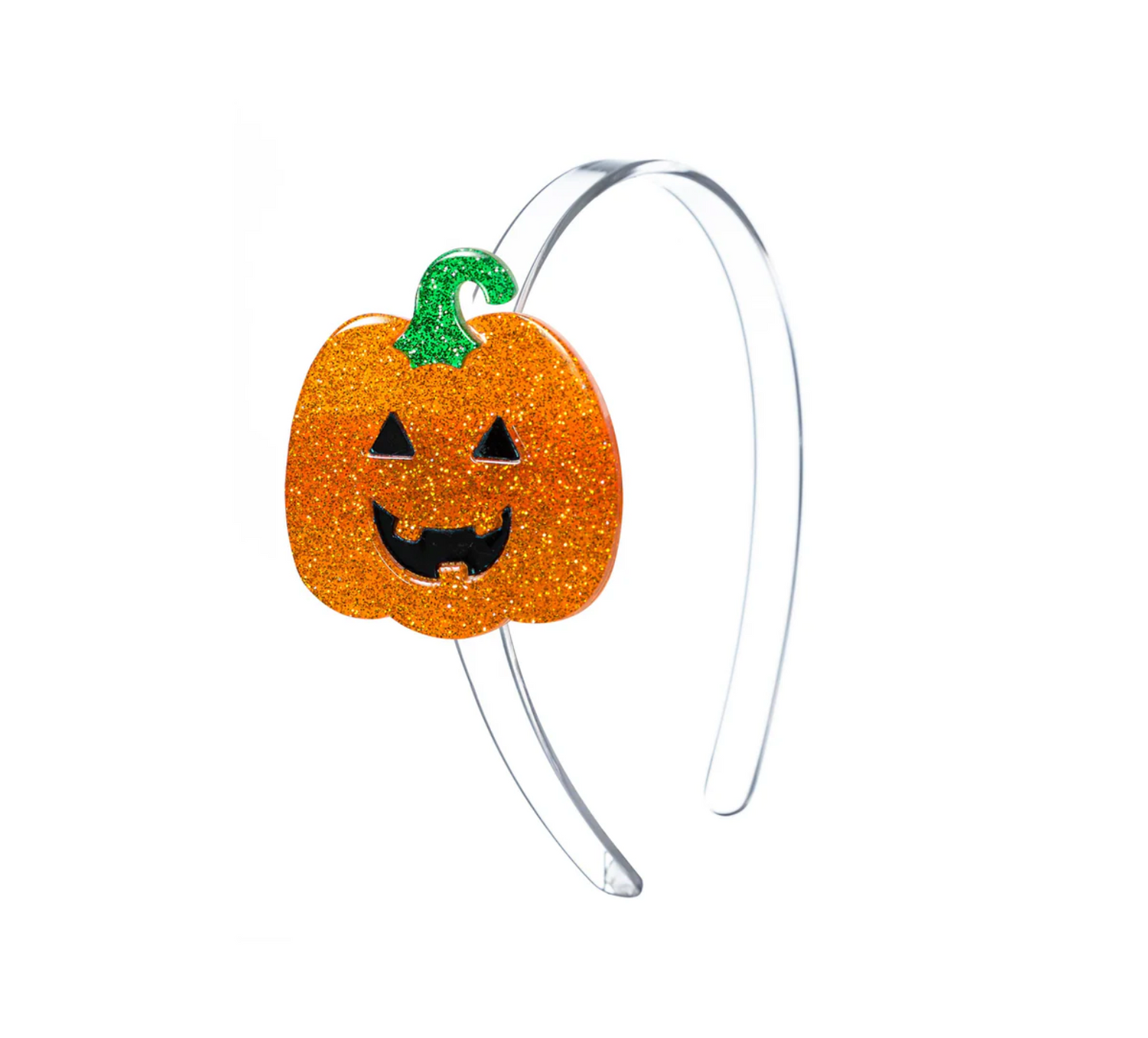 Acrylic Headband with Glitter Pumpkin