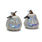 Gray Ceramic Jack O Lantern with Bats   LED Light - 2 Designs