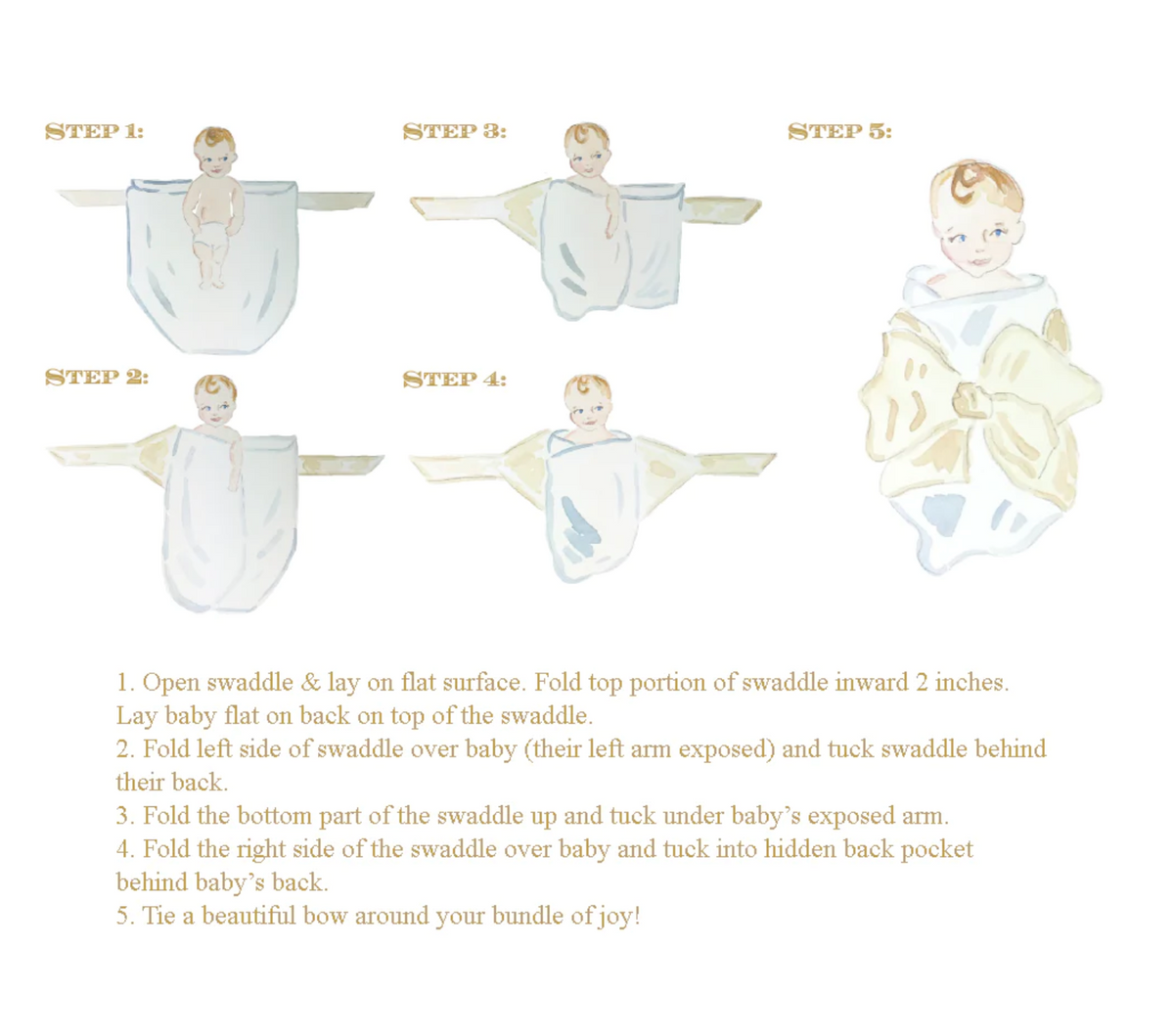 Seersucker Sash Baby Bow Swaddle  -  Blue or Pink
