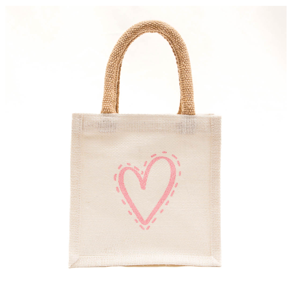 Pink Heart Woven Gift Tote