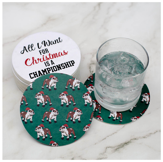 Georgia Bulldog Christmas Coasters
