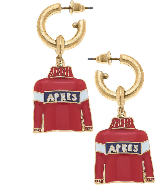 Apres Ski Red Sweater Earrings