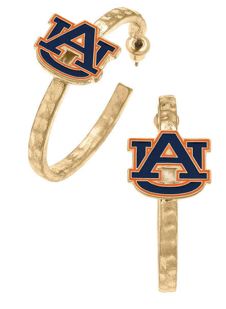 Auburn University Gold Hoop Earrings