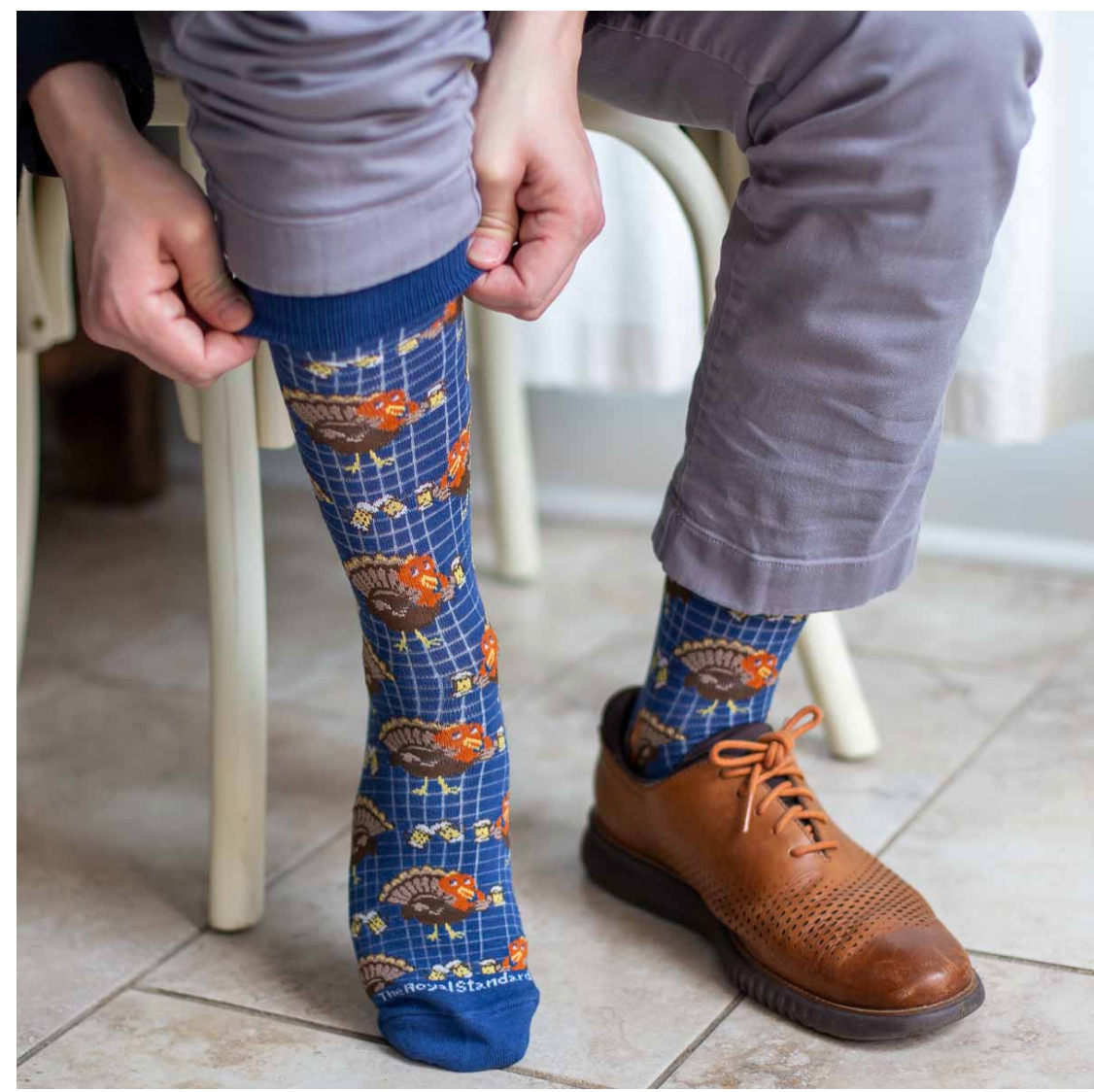 Men's Blue Turkey Socks
