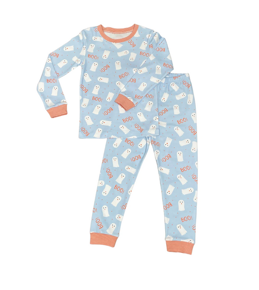 Boy's Boo Halloween Pajama in Blue