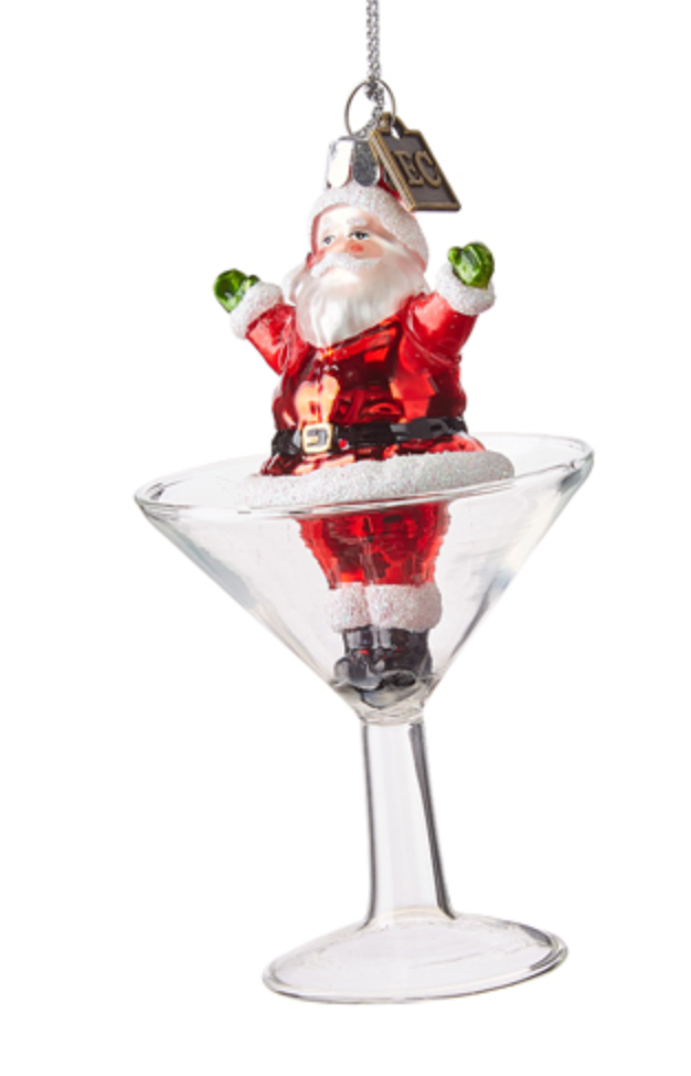 Santa in Martini Glass