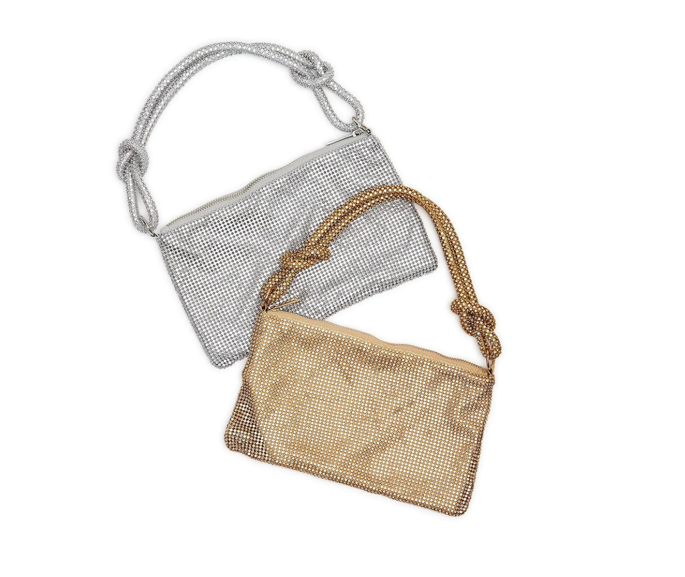 Crystal Mesh Handbag -  Silver or Gold