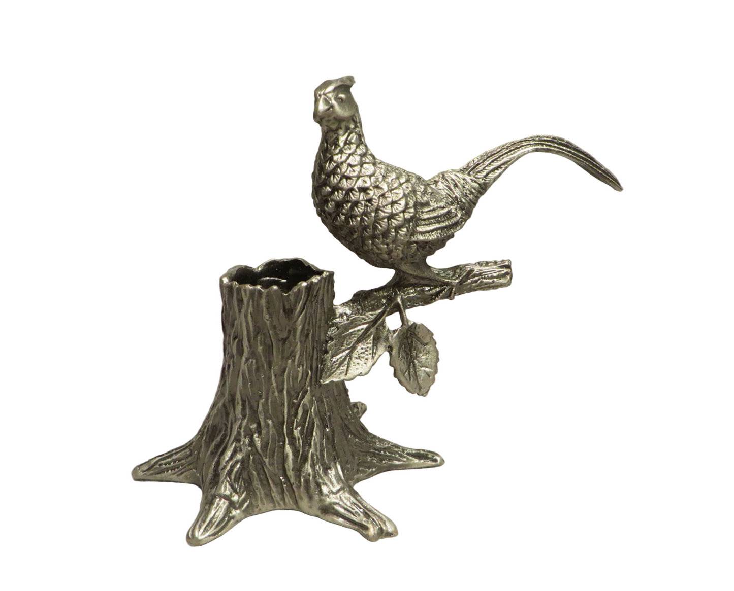 Pewter Pheasant Toothpick Holder