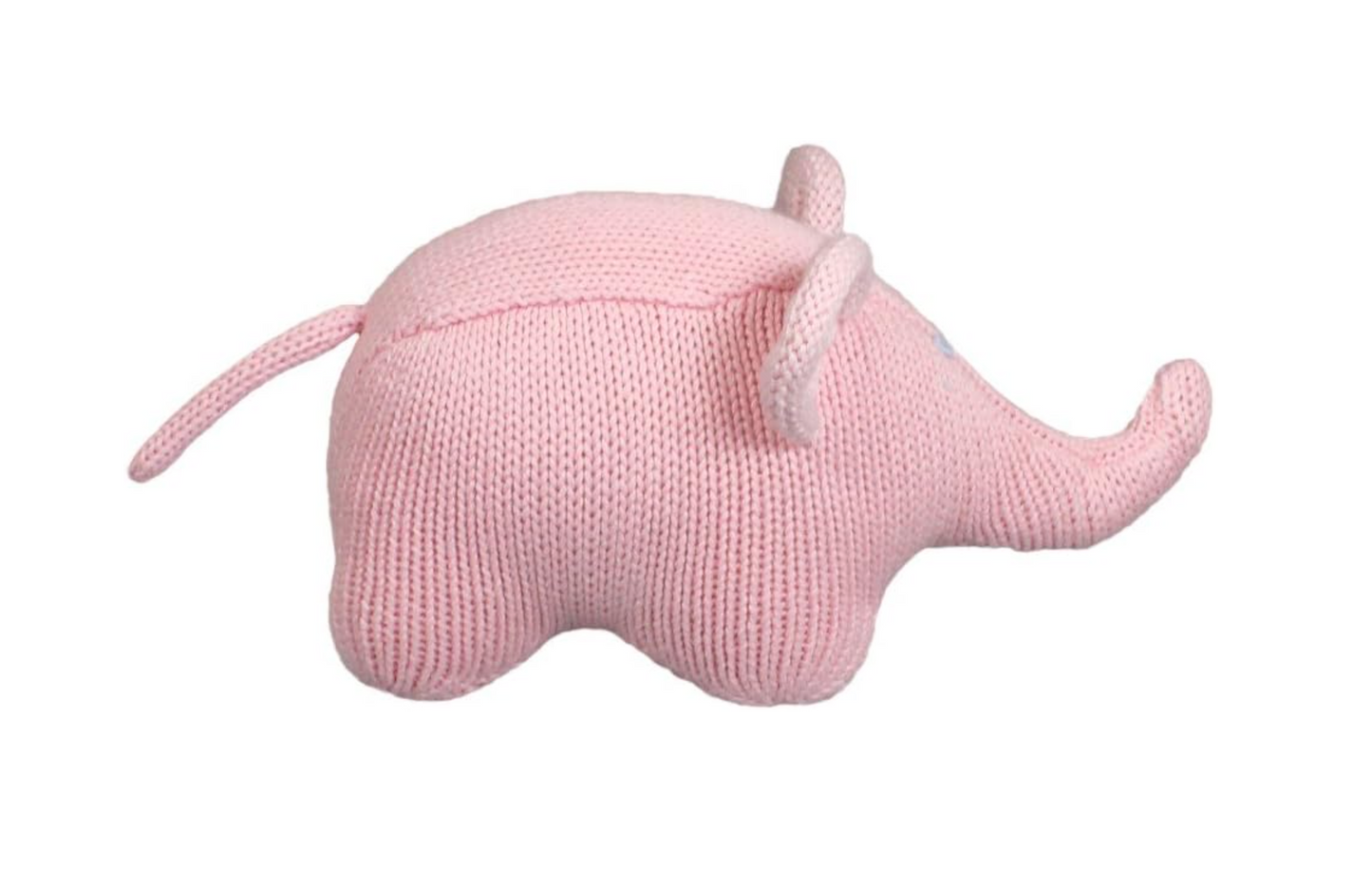 Knit Elephant Rattle -  Pink or Blue
