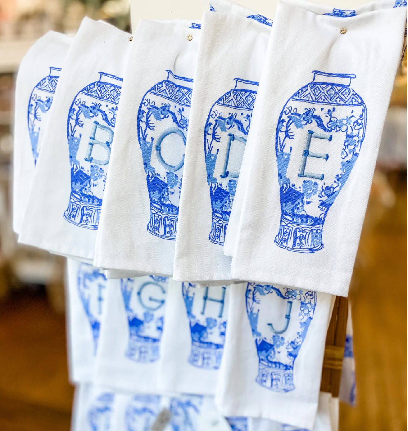 Ginger Jar Kitchen Towels with Initial - Set of 2