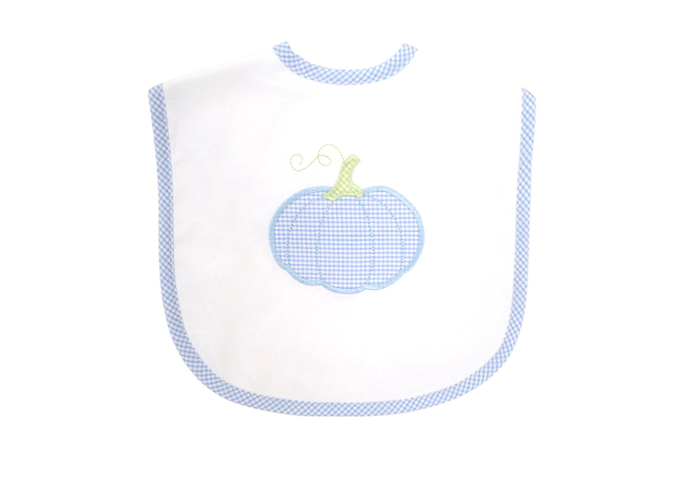 Blue Gingham Pumpkin Bib