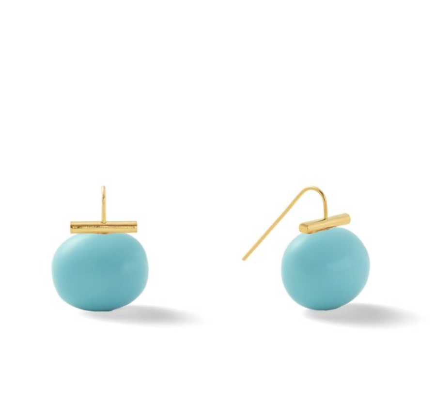 Turquoise Pebble Pearl Earring