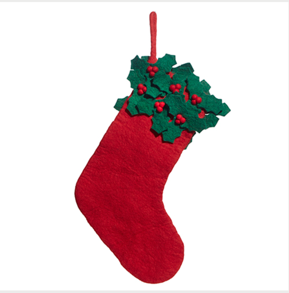 Red Holly Stocking