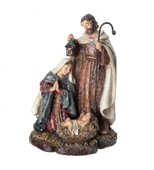 Glittered Holy Family Figurine