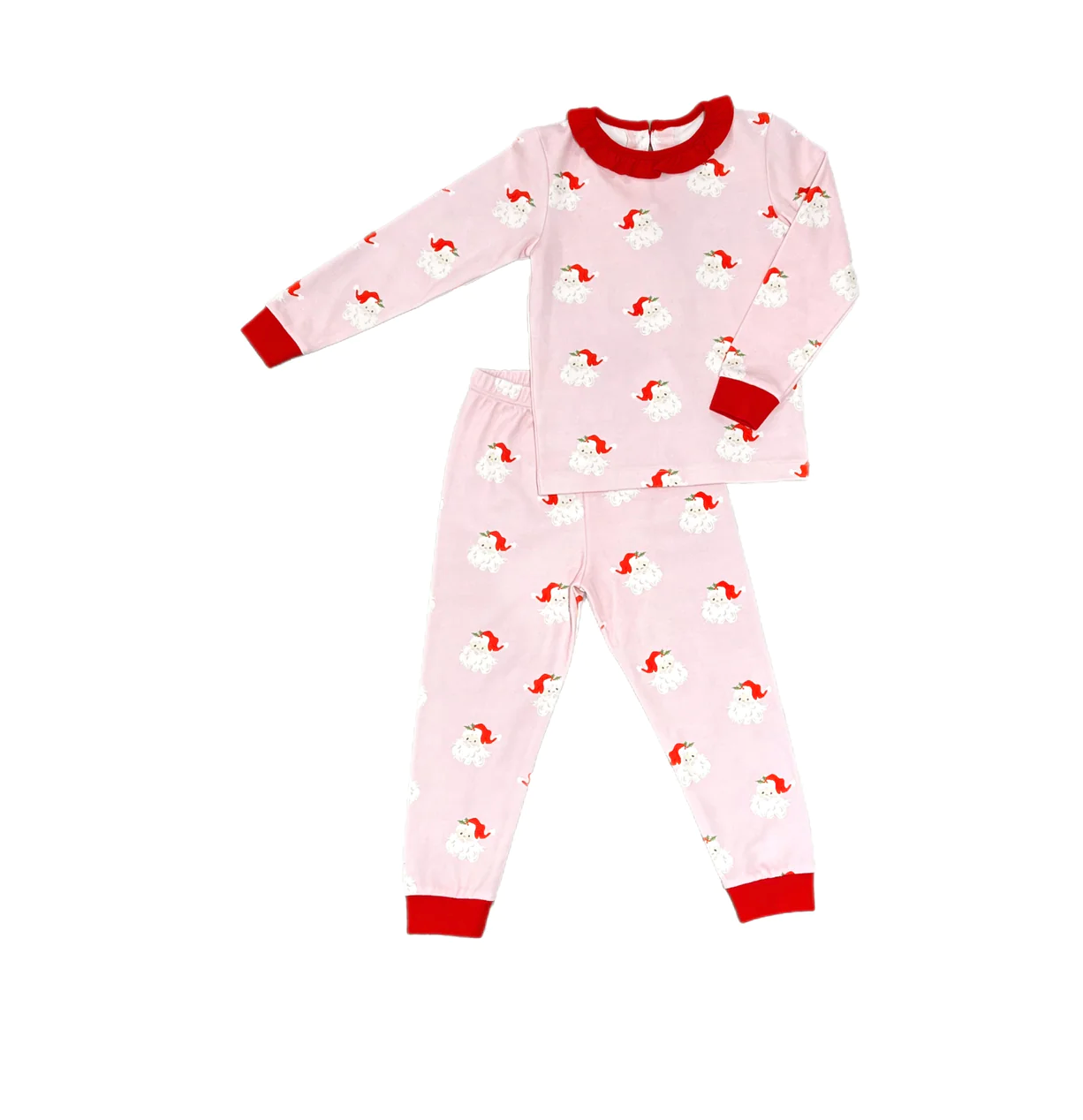 Child's 2 Piece Pink Santa Pajama