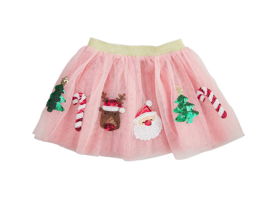 Christmas Tutu's with Sequins, Santa and Candy Canes -  Pink or Red