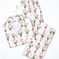 Pink Striped Flannel Nutcracker Ladies 2 Piece Pajama