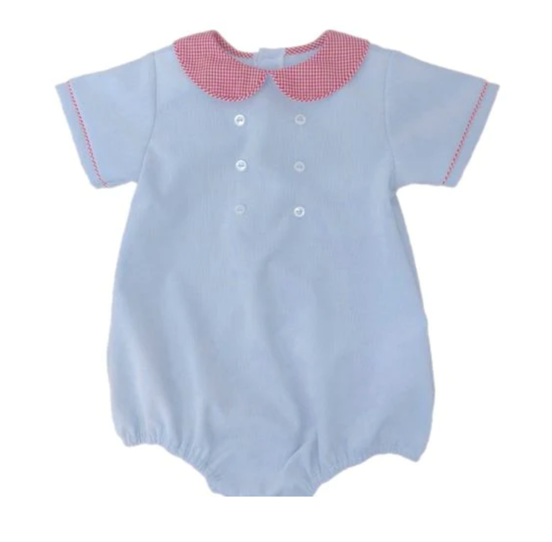 Light Blue Bubble with Red Gingham Trim