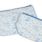 Toile Quilted Pouch - Blue - Two Sizes