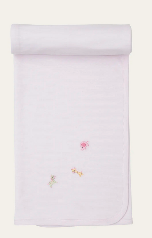 Blanket with Embroidered Jungle Animals
