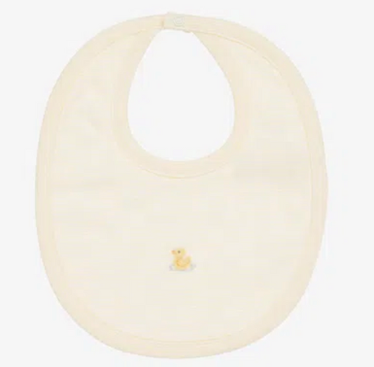 Yellow Embroidered Duck Bib