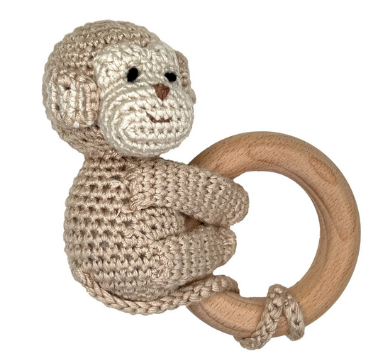 Crocheted Monkey Rattle