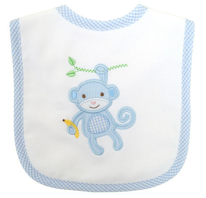 Blue Monkey Bib