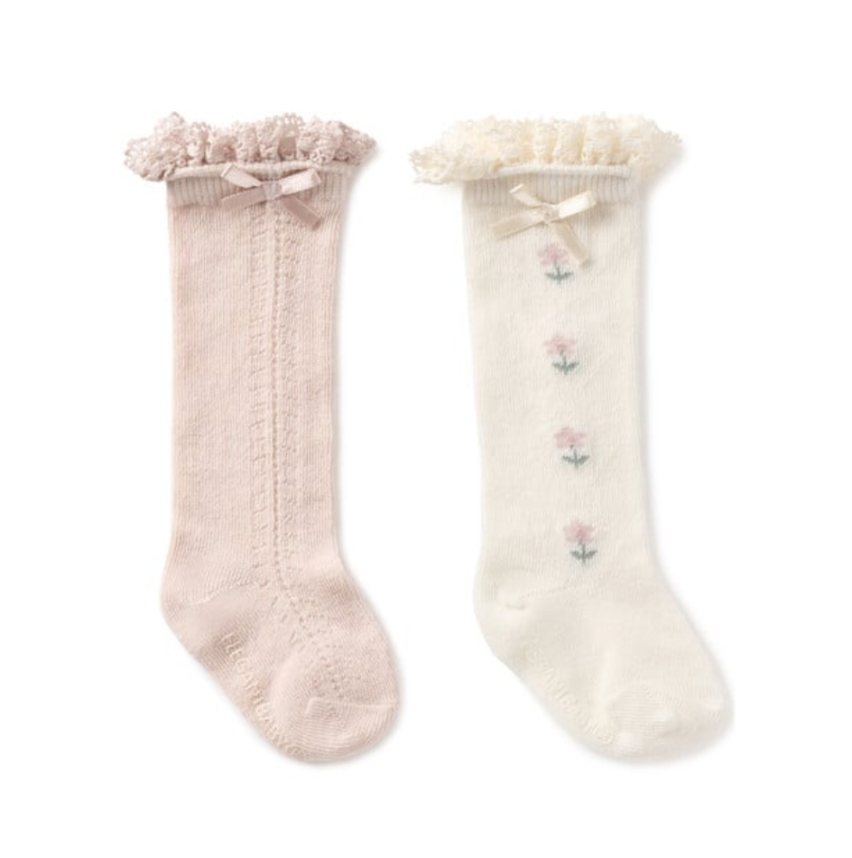 Floral Knee High Socks 2 pairs