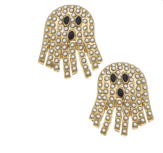 Small Ghost Earrings in Gold