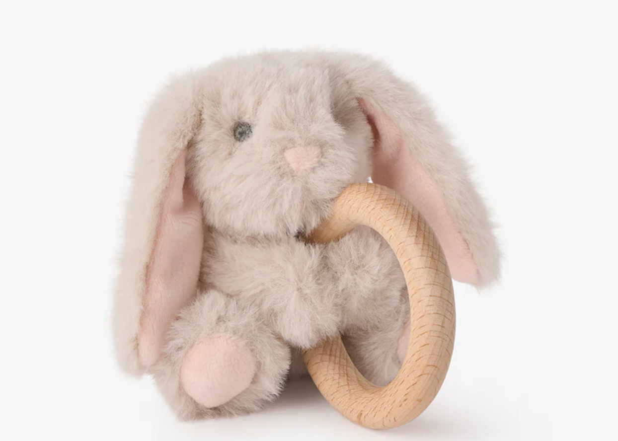 Elegant Baby - Bunny Wooden Ring Rattle