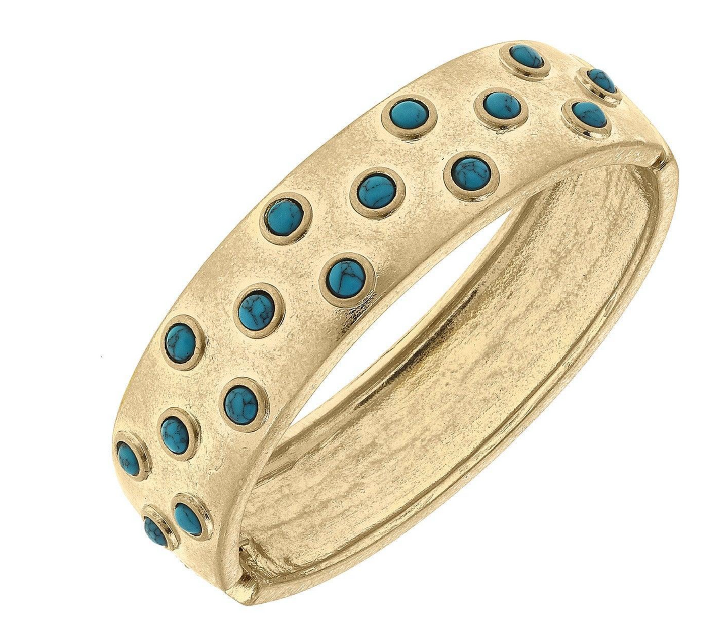 Gold and Turquoise Studded Bangle