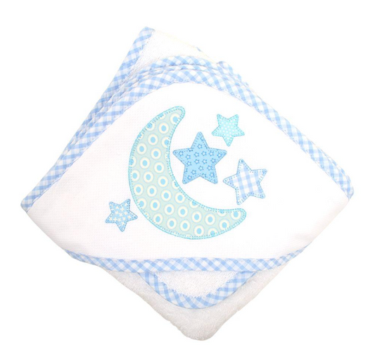 Blue Moon and Stars Towel and Washcloth Set