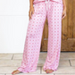 Pink Bow and Heart Pajama Bottom and pink top Set