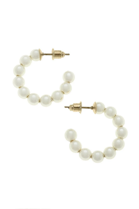 Demi Pearl Hoop Earrings