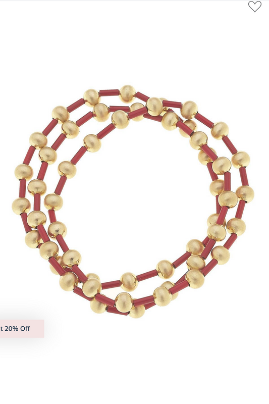 Gold Beaded Stretch Bracelet - Two Colors