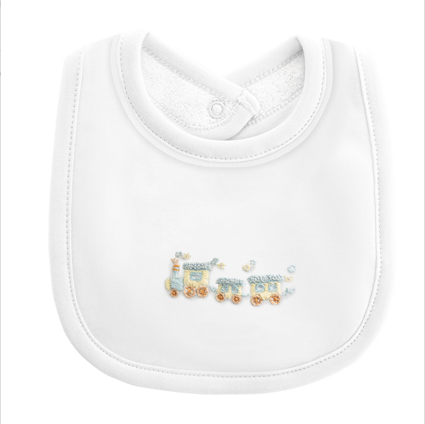 Embroidered Bib with Trim